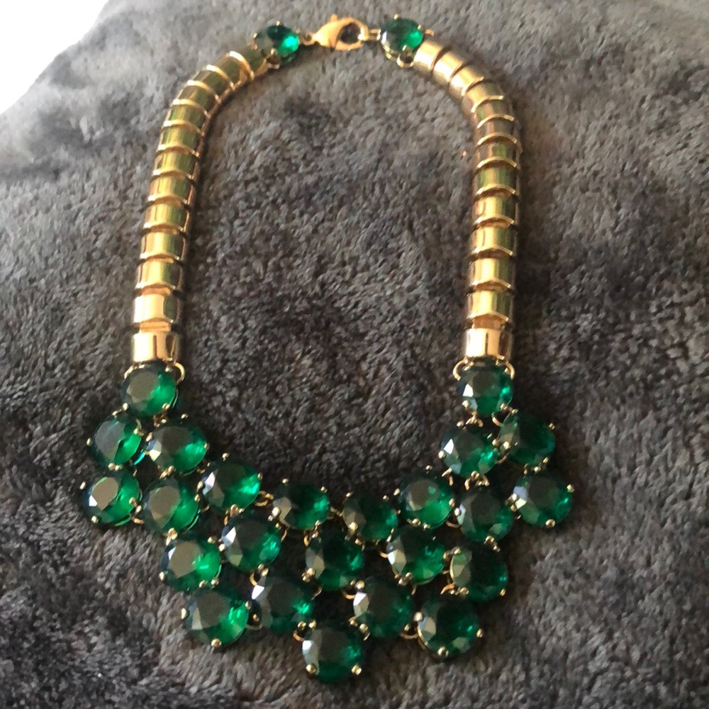 Emerald green and gold necklace